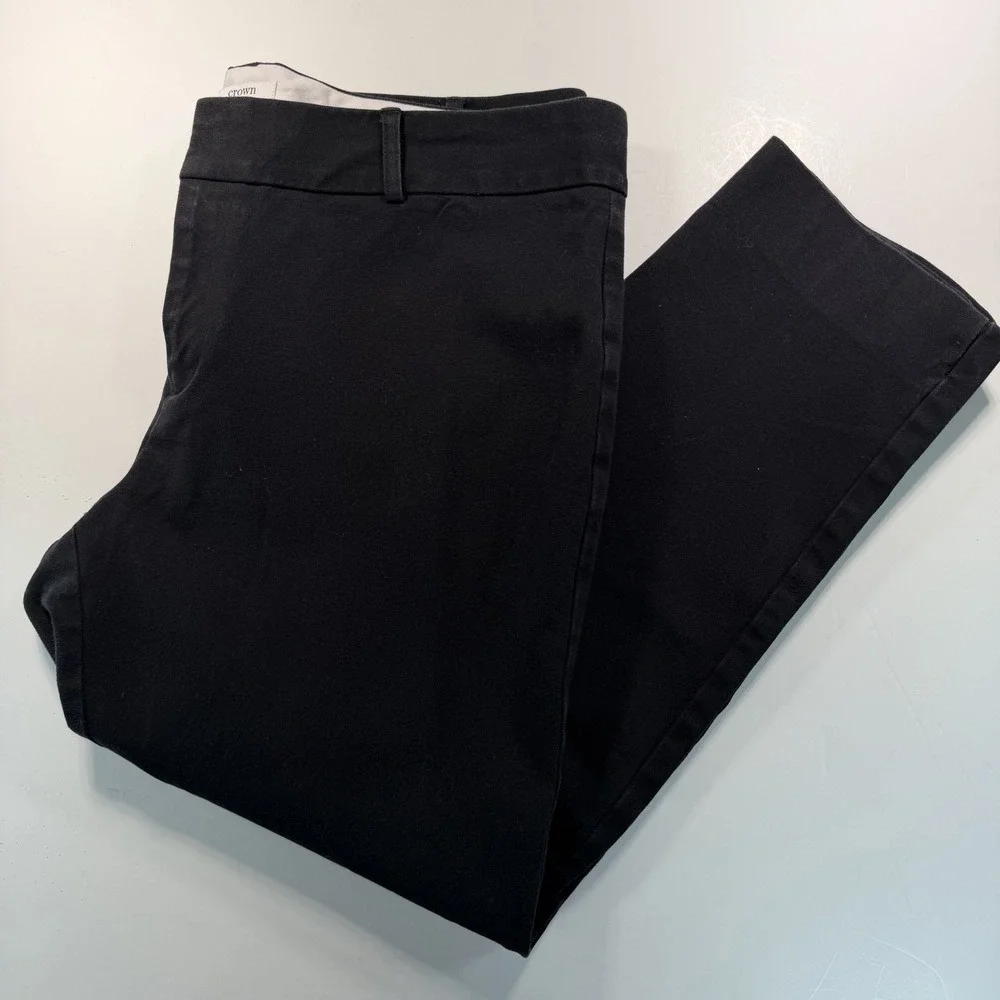 Crown & Ivy Women's‎ Chino Pant Black Straight Leg 14 Cotton Blend